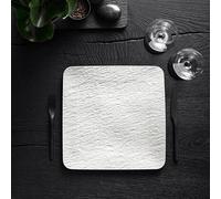 Villeroy & Boch 10-4240-2680 Manufacture Rock Blanc Square/Gourmet Serving, Luxurious Universal Plate Maoffrom Premium Porcelain, Dishwasher Safe, White