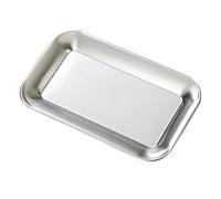 Serving Platter, Stainless Steel Serving Platters and Trays Silver, Square Serving Tray Barbecue Plate, Food Serving Tray for Home, Restaurant(S)