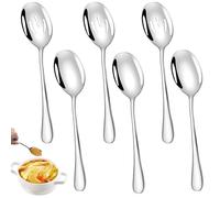 Serving Spoons Pack of 6, 21.1x5.3cm Large Serving Spoons for Buffet, Stainless Steel Round Tablespoons Set,Cooking Dining Soup Spoon for Kitchen,Restaurant,Banquet, Gift for Wife, Mother, Chrismas