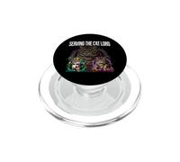 Serving The Cat Lord Funny Feline Royal Master Design PopSockets PopGrip for MagSafe
