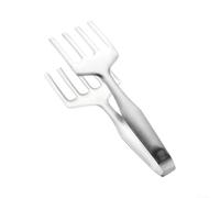 Serving Tongs with Stainless Steel Spatula Clamp for Safe Flipping and Lifting of For Fish, Steak, and Other Foods on Grill and Stove Cooking Applications (C)