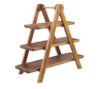Serving Tray - 3 Tier Wooden Cake Stand, Multi-Tier Cake Stand For Serving Food, Rectangular Gourmet Serving Trays | Presentation Organizer