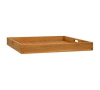 Serving Tray 60 x 60 cm Solid Wood Teak with Raised Edges and Recessed Handles, Durable Serving Plate for Buffet, Kitchen and Party, Ideal for Cheese, Cakes, Snacks, Tapas