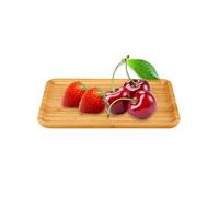 Serving Tray, Bamboo Tray, Rectangular Trays, Serving Platter, for Restaurants, Coffee Shops, Homes, for Breakfast, Tea, Coffee, Fruits, Snacks, Candles and Small Items, 25 x 14 x 1.5cm