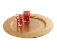 Serving Tray Candle Tray Tea Tablett Oriental Gold Metal