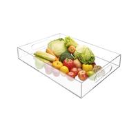 Serving Tray - Clear Acrylic Board, Multi Functional Platter, Modern Rectangular, Elegant Presentation For Appetizers, Kitchen Dining Ware, Large Transparent Resin Dish For Party Events