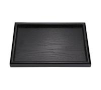 Serving tray food bowl rectangle solid black wooden tea coffee snack food meals serving container plate for restaurant (30 * 20 * 2cm)