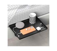 Serving Tray Hanging Bed Frame, Storage Rack, Sofa Armrest, Tray Board, Edge of the, Tea Cup Holder at Head Tray(Black)
