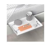 Serving Tray Hanging Bed Frame, Storage Rack, Sofa Armrest, Tray Board, Edge of the, Tea Cup Holder at Head Tray(White)