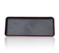 Serving Tray Japanese Style Rectangular Plastic Food Tray Nesting Trays Coffee Black 38.8 * 27.6 * 2cm