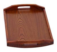 Serving Tray,Mordern Rectangular Wooden Decorative Tray with Handles,Multipurpose Portable Trays for Eating Food Breakfast Coffee Table,17.7x10.6x1.8in