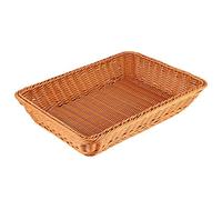 Serving Tray, Rectangular Fruit Bowl Tabletop Organization Storage Basket Wicker Decorative Serving Baskets for Coffee Table (Coffee size)