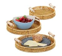 Serving tray Round Platter Stackable Lightweight Serving Tray Set Round Tray Set
