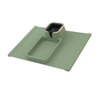 Serving Tray Stuck on the Armrest of Sofa, with a Shelf Made Silicone Tray, Drain Cup, Storage Box, and Support Bracket Tray(Green)