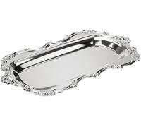 Serving Tray Tea Coffee Serving Tray Vintage Jewelry Organizer Elegant Dessert Platter Candy Table Supplies for Birthday Party Wedding Silver (Silver)