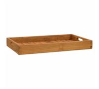 Serving Tray Teak Wood 60x35cm Rustic Sanded Hardwood with Raised Edges - 3.4kg