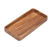 Serving Tray Walnut Wood Rectangular, Wooden Tea Tray 24X12cm With Handles For Breakfast Dessert Fruit Snacks Farmhouse Style