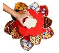 Serving Tray with Dividers - Rotating Divided Storage Container in Flower Shape - Vegetable Tray | for Brunch, Dinner, Picnic, Party, Camping, Buffet, Home, Kitchen, Balcony