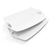 Turkey Platters For Thanksgiving 16 inches Serving Tray with Handles, Large Platters for Turkey Porcelain Serving Dish for Entertaining White Plates for Thanksgiving Meat Fruit Display Set of 2, White