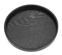 Serving Trays, Super Round Black Wooden Non-Slip Plates, 21cm/24cm/27cm/30cm(27cm)