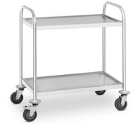 Serving Trolley 2 Shelves up to 150 kg - Waiter Trolleys by Royal Catering Silver