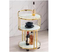 Serving Trolley Cart - Multi-Functional Rolling Storage Bar Cart for Drinks and Tea, Mobile Cabinet on Wheels for Home Entertaining