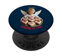 SERVING UP LOVE Valentine Cherub Angel Chef Baking Home Cook PopSockets Adhesive PopGrip