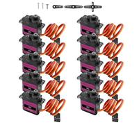 Servo Motor Binghe 10 Pcs 9G Micro Servo Metal Gear Micro 9G Servo Turning angle 90-180° Suitable for 9G Smart Robot Car Plane Boat RC Helicopter 4.8V - 6.0V Servo compatible with Arduino