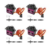 Servo Motor Binghe 4 Pcs 9G Micro Servo Metal Gear Micro 9G Servo Turning angle 90-180° Suitable for 9G Smart Robot Car Plane Boat RC Helicopter 4.8V - 6.0V Servo compatible with Arduino
