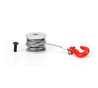 Servo Winch, 25T Traction, RC Car Accessory, Aluminum Alloy Construction, Silver + Red Crawler Winch Upgrade, for Ages 12+ and Off-Road, Climbing, and Racing Enthusiasts