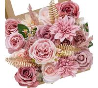 Serwalin Artificial Flowers Dusty Pink Fake Flowers for DIY Home Decor Table Centerpieces Wedding Cake Decoration