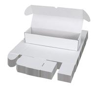 Serwrsw Bulk 1200 Capacity Trading Cards Storage Box, in Total 25 Pack All White Cardboard Shipping Boxes for 30000 Count 12pt 2.5x3.5 inch Cards or Sleeved Cards
