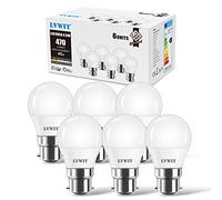 SES 4.5W Golfball B22 LED Light Bulbs,LVWIT Golf Ball Led Bulbs Bayonet 40W Equivalent, 470Lm,2700K Warm White Small Golf Ball Bayonet Bulb Energy Saving,150 Degree Beam Angle,Non-Dimmable,(Pack of 6)