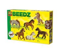 SES Creative 06222 Beedz Create Horses with Ironing Beads - 2100 Clear Plastic Round Beads on Square Pegboard