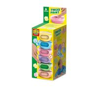 SES Creative 00397 Pastel Finger Paint Set - 6 Soft Colours x 45ml - Washable and Gluten-Free Paints for Kids Aged 2+ - Includes Pastel Orange, Blue, Pink, Green, Yellow, and Lilac