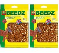 SES Creative 00705- Iron On Beads, 1000 Brown, for Crafting, Fusible Beads Set (Pack of 2)