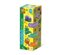 SES Creative 00812 - FunDo dough - Dinos (3x90gr-140gr), of dough, with video instructions, for children