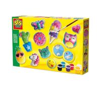 SES Creative 01133 Happy Figures Casting and Painting Kit, Brighten Your Day with Crafts, Mould and Paint Plaster Kit