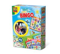 SES Creative 02238 Travel window sticker bingo - Re-usable stickers that can be stuck the window and bingo cards, Age 3+, Red