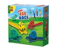 SES Creative 02308 - Dino egg race, coordination game, wooden game for children 3 years, Natural Wood