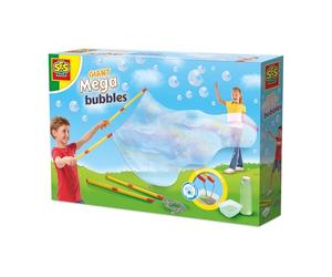 SES Creative 02323 Mega Bubbles with XXL Wands - Create Extra-Large Bubbles with Handy Tool - Includes Bubble Solution