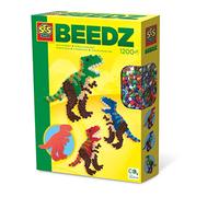 SES Creative 06117 Iron on Beads T-Rex, Multicoloured