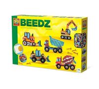 SES Creative 06206 Beedz Iron on Beads - Construction Trucks Craft Kit for Kids with Pegboard and Beads