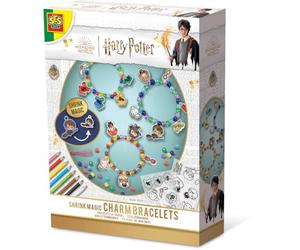 SES Creative 09343 Harry Potter Shrink Foil Magic Charm Bracelets Kit for Kids Coloured Beads Mix and Harry Potter Figure Shrink Foil + Pencils