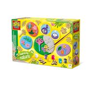 SES Creative 14036 - Botanical relief casting and painting - Inspired by nature, make your own moulds with nature, fast-drying plaster, complete set for children 5 years and older