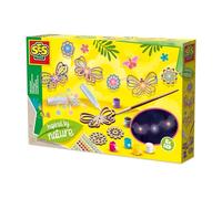 SES Creative 14039 Light String - Inspired by Nature - Creative Craft Kit for Kids Aged 6+ - Decorate 8 Wooden Butterflies and Flowers with 6 Trendy Paint Colors