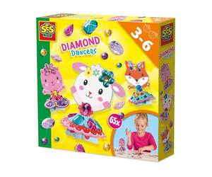 SES Creative 14048 Giant Gems Diamond Painting - Diamond Dancers - Creative Play Kit for Kids Aged 3+ - 65 Diamond Stickers - Create Stunning Diamond Art - Fun and Sparkly Activity for Little Hands