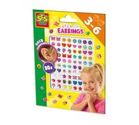 SES Creative 14049 Stick On Earrings - Creative Play Kit for Kids Aged 3+ - Safe Materials - 80 Fun and Stylish Earrings for Pretend Play - No Piercing Needed