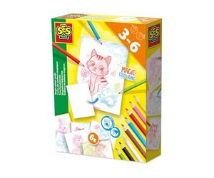 SES Creative 14051 Magic Colour Cards - Creative Play Kit for Kids Aged 3+ - Scratch Art for Kids - Safe Materials - Fun and Magical Crafting Experience