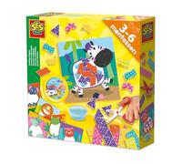 SES Creative 14061 Montessori Cutting Shapes - Creative Play Kit for Kids Aged 3+ - Safe Materials - Craft with 6 Cut-Out Cards, 2 Scissor Skill Cards and Finger Glue